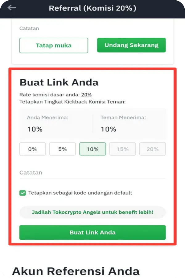 Cara Melihat kode Referral Tokocrypto