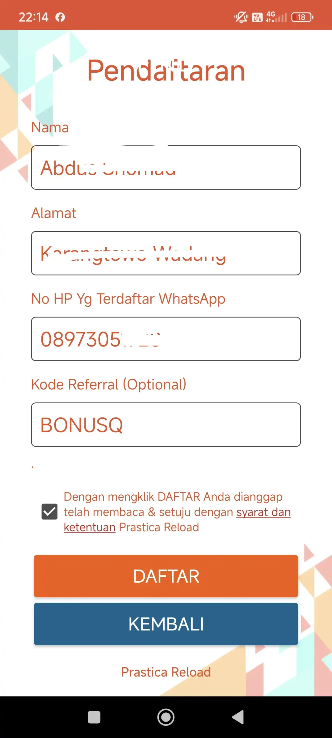 Kode Referral Prastica Reload 