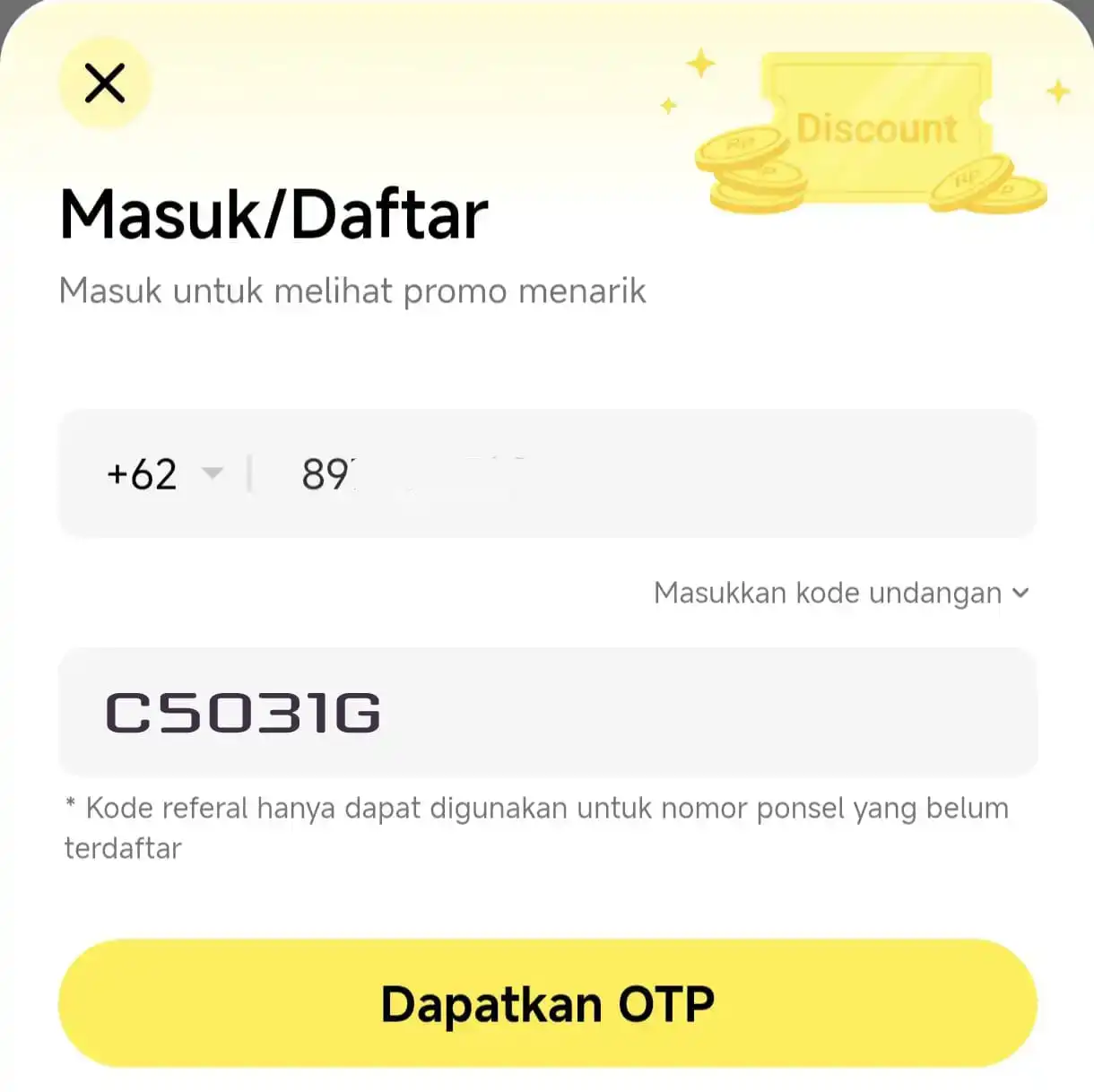 Kode Undangan Qpon Opsional