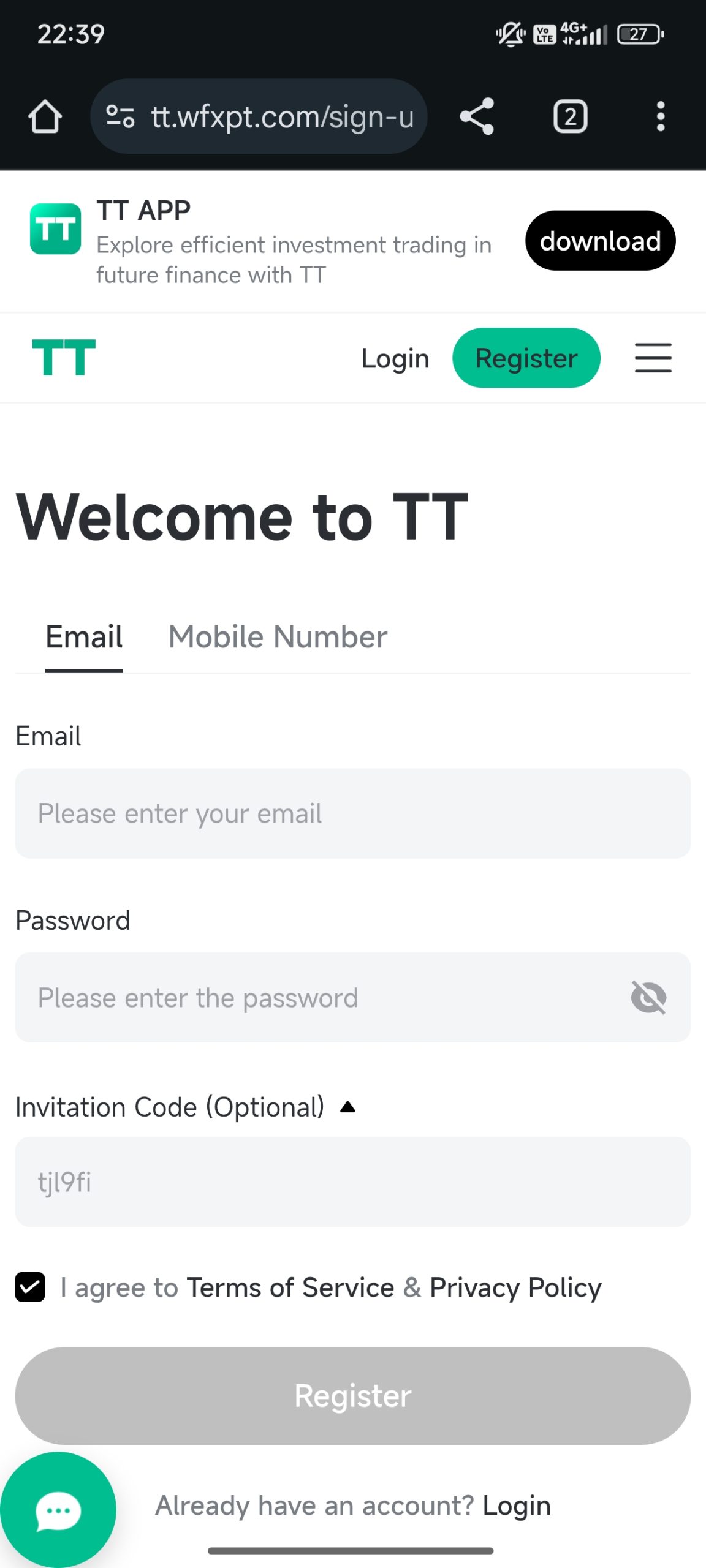 Invitation Code TT Exchange